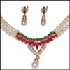 Two Liner Emeralds and Rubies Pearl Set (No:16) - Click here to View more details about this Product